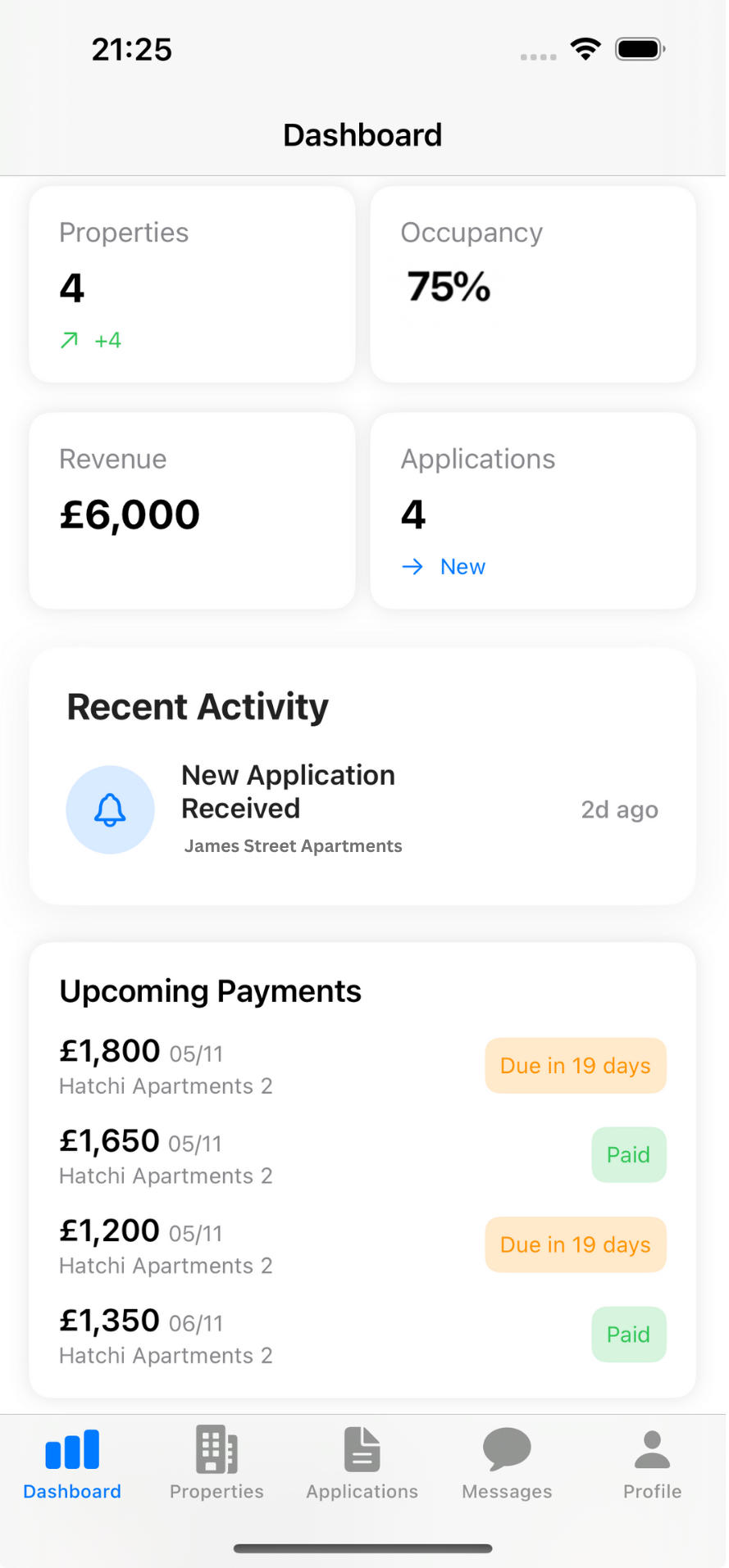 Abodle landlord app screenshot